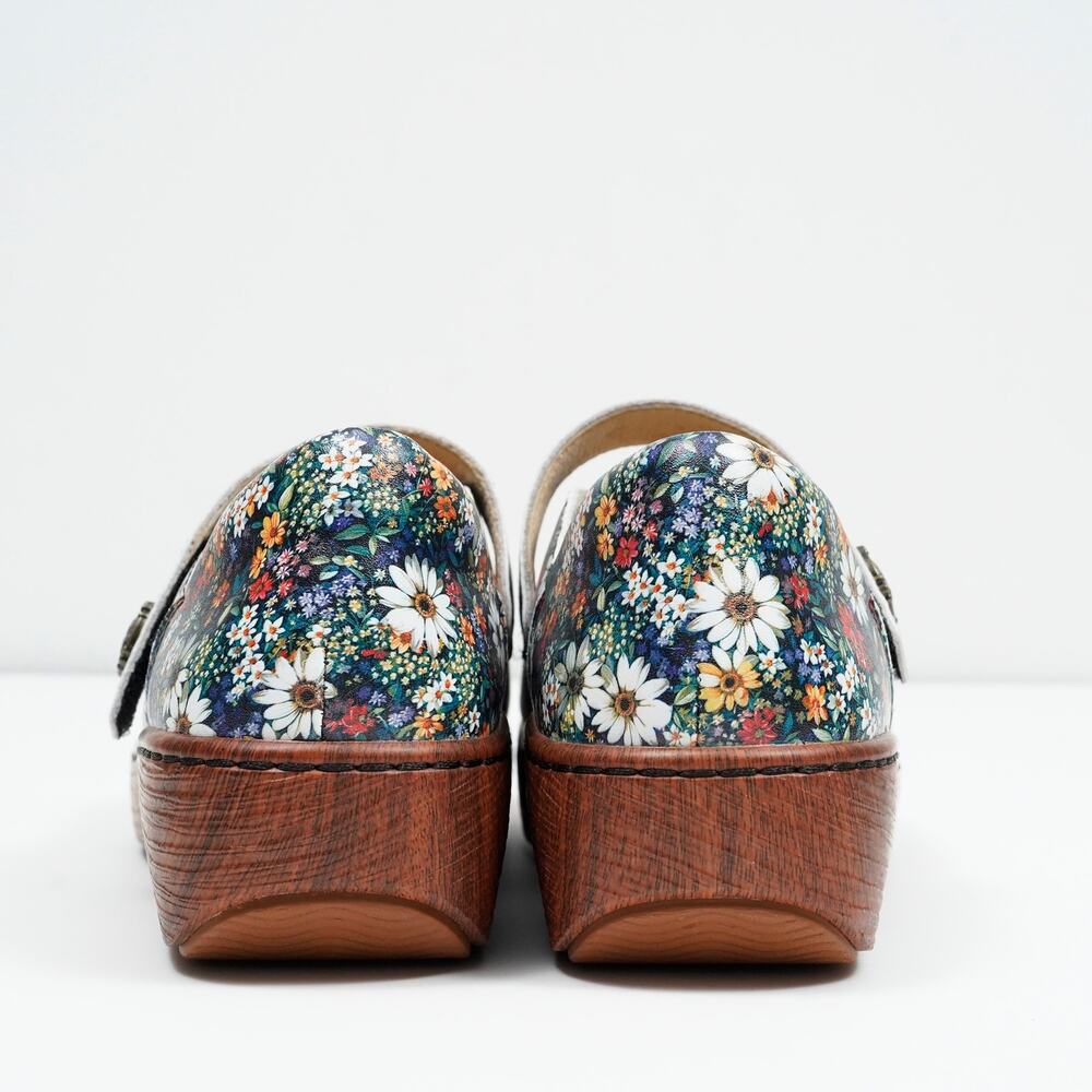 Alegria Ophelia Sugar N Spice Floral Leather Mary Jane Clogs EU 38 US 7.5 8 - Picture 8 of 11
